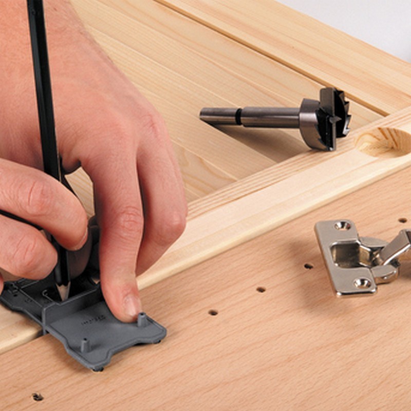 Wolfcraft 8728000 Forstner 35mm Punta ve Menteşe Şablon Seti 2P