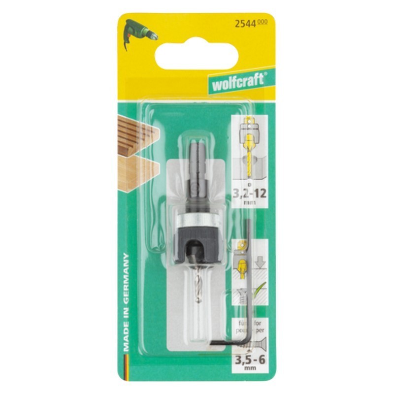 Wolfcraft 2544000 Havşa Başlı Derinlik Ayarlı Matkap Ucu 2P