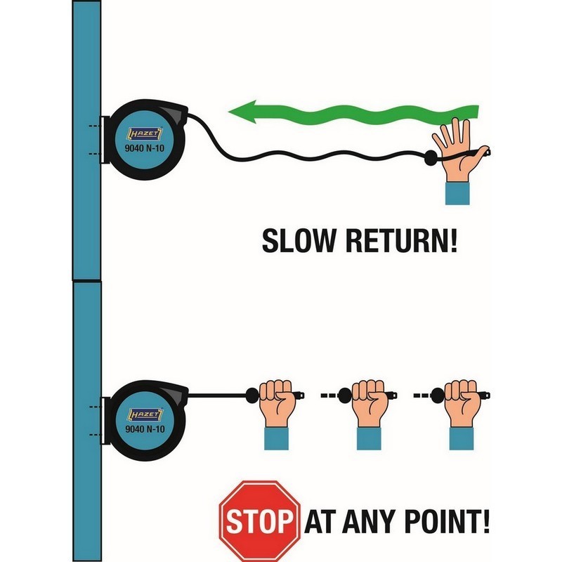 Hazet 9040N-10 3/8" Makaralı Basınçlı Hava-Su Hortumu 15mt 20Bar