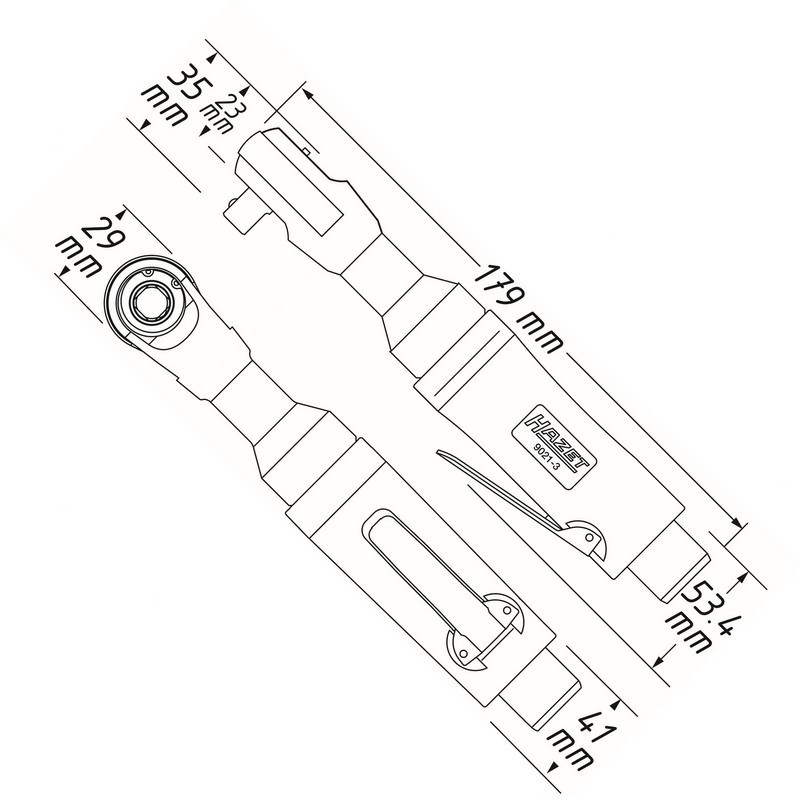 Hazet 9021-3 35Nm 3/8" Havalı Cırcırlı Vidalama
