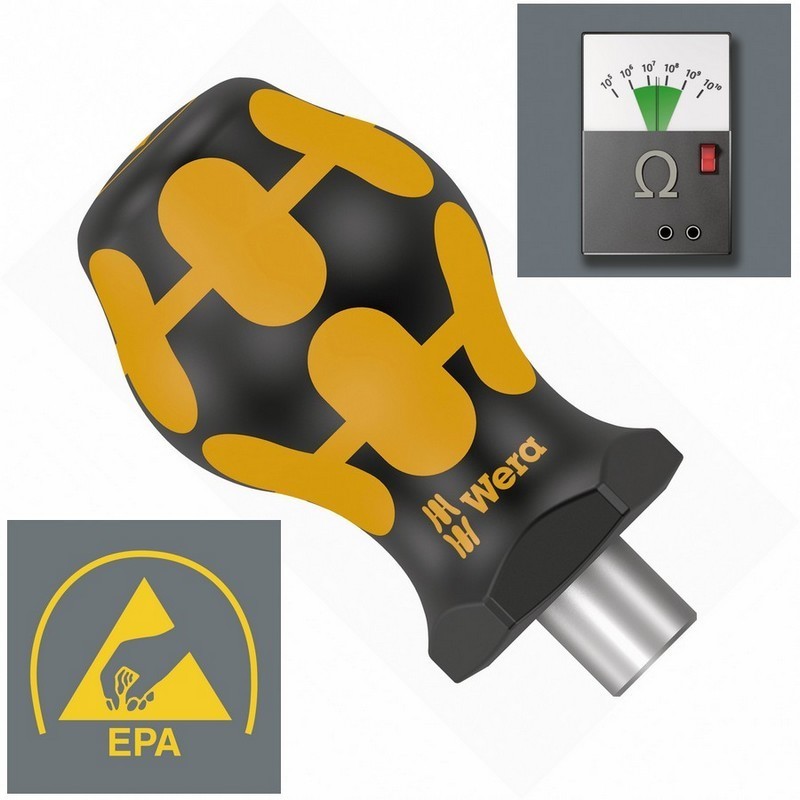 Wera 811/1 ESD Stubby Bits Tutuculu Tornavida 1/4" Mıknatıslı 05008881001