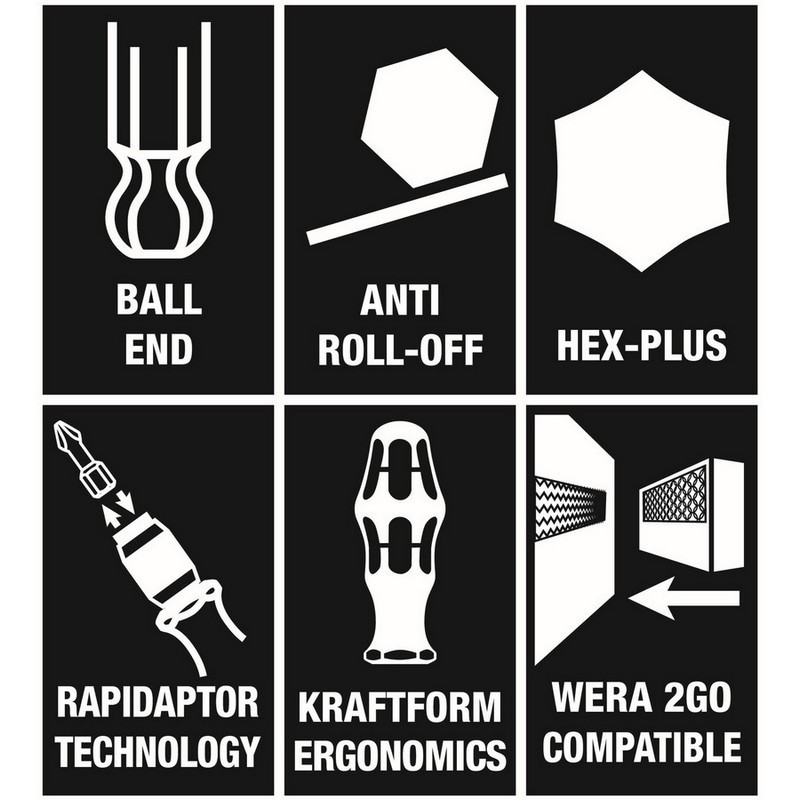 Wera Kraftform Kompakt 60 Tornavida Bits Seti 17P 05059294001