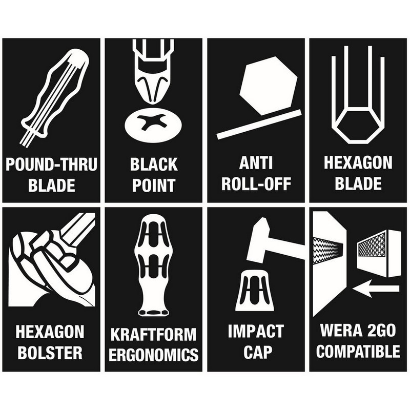 Wera 900/7 Pozidriv Düz Keski Tornavida Seti 3 Açacaklı 7P 05137813001