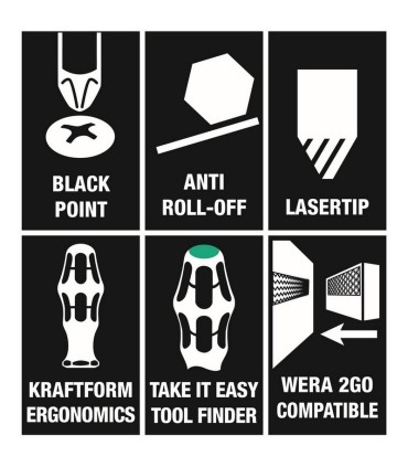 Wera 300/7 Kraftform Plus TX PZ PH SL Tornavida Set 1 7P 05105623001
