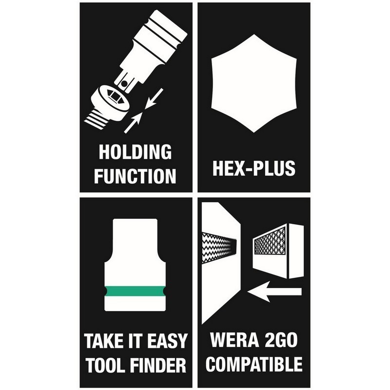 Wera 8740 B HF 3/8" Zyklop Hex/Alyan Uçlu Lokma Bits Seti 7P 05003180001