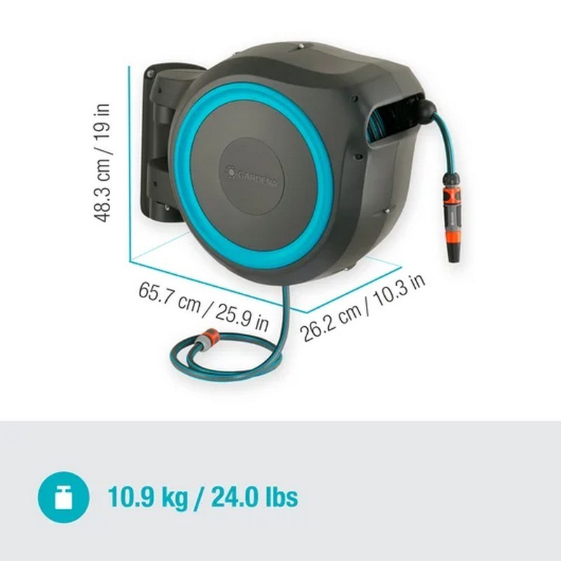 Gardena 18620-20 Duvara Monte Hortum Makarası RollUp L/M 25m