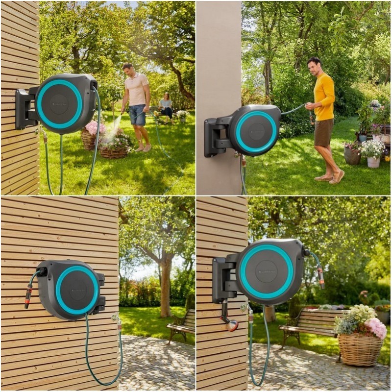 Gardena 18620-20 Duvara Monte Hortum Makarası RollUp L/M 25m