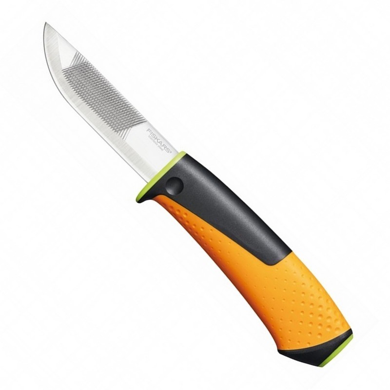 Fiskars 1023619 Ağır İş Kılıflı Entegre Bilemeli Bıçak