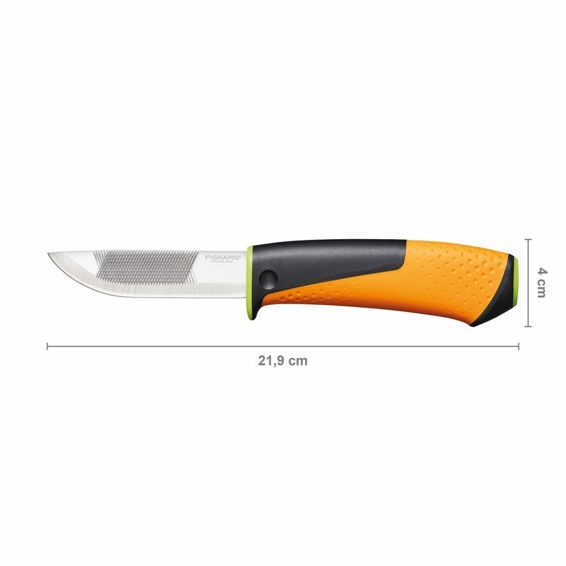 Fiskars 1023619 Ağır İş Kılıflı Entegre Bilemeli Bıçak