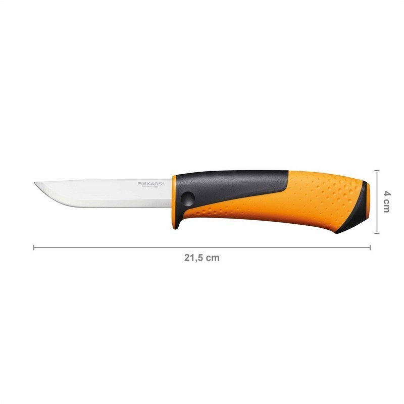 Fiskars 1023620 Ağır İş Kılıflı Entegre Bilemeli Bıçak