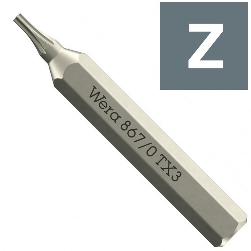 Wera 867/0 Micro 4mm Torx Bits 30mm TX3 05058129001