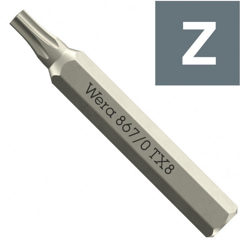 Wera 867/0 Micro 4mm Torx Bits 30mm TX8 05058132001