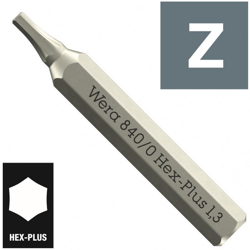 Wera 840/0 Micro 4mm HexPlus Bits 1.3x30mm 05058109001