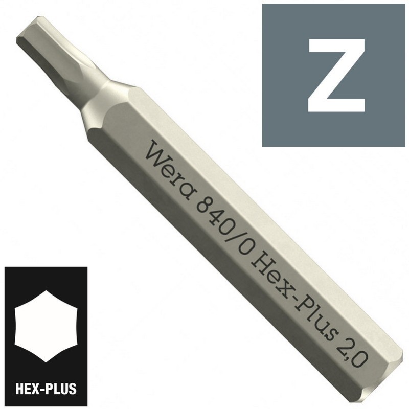 Wera 840/0 Micro 4mm HexPlus Bits 2x30mm 05058111001