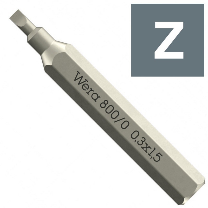 Wera 800/0 Micro 4mm Düz Bits 0.3x1.5x30mm 05058104001