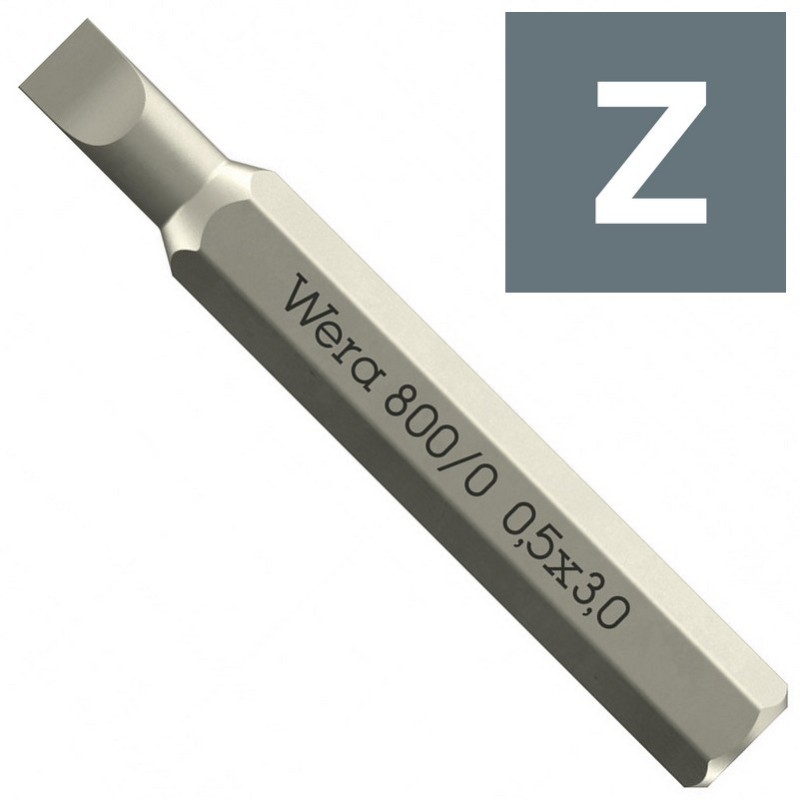 Wera 800/0 Micro 4mm Düz Bits 0.5x3x30mm 05058105001