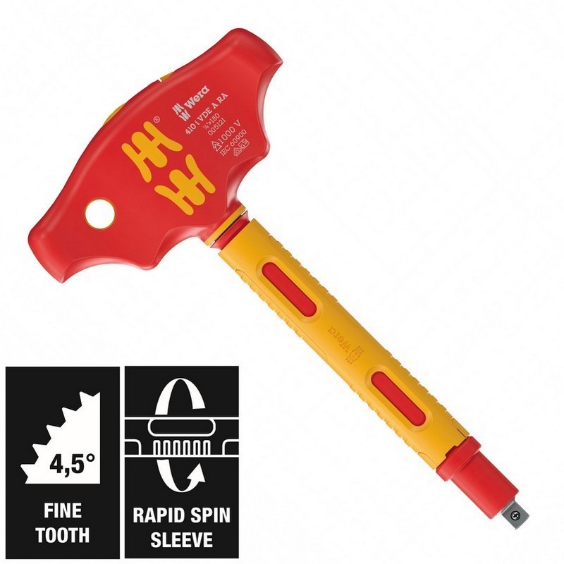 Wera 410i A RA VDE T Saplı Cırcırlı Lokma Kolu 1/4" Sürücülü 05005121001