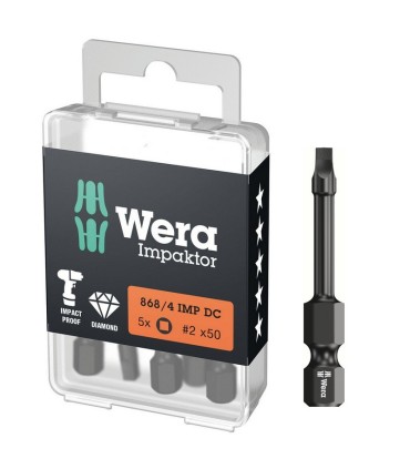 Wera 868/4 IMP DC Kare Bits R2x50mm 5P 05057671001
