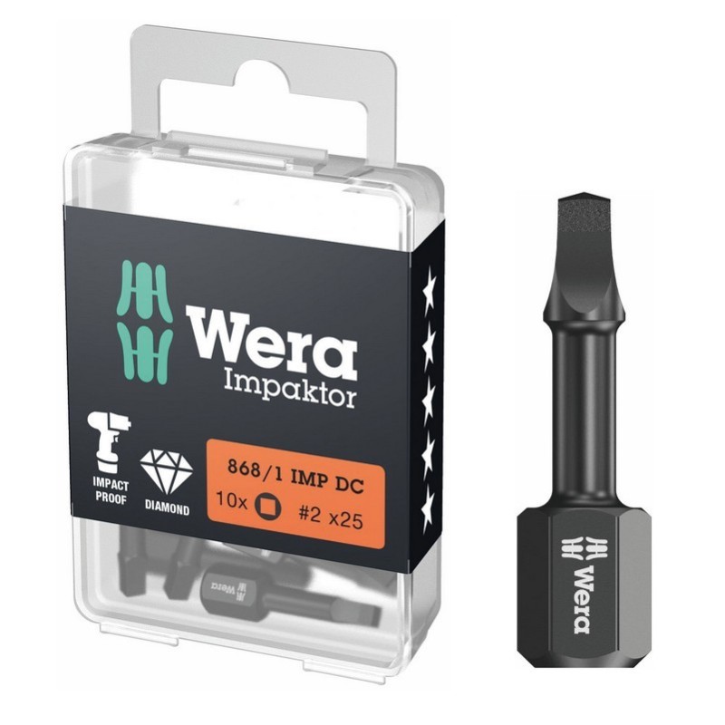 Wera 868/1 IMP DC Kare Bits Uç R2x25mm 10 Adet 05057631001