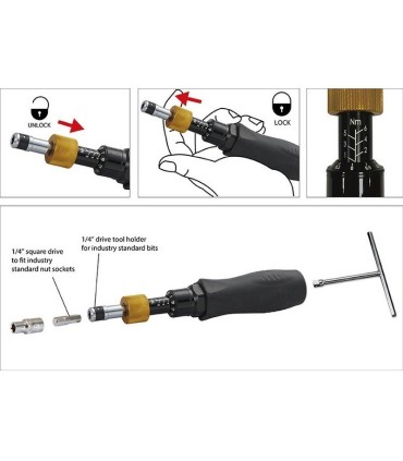 Netratek STK-012 0.1-1.2Nm 1/4" Tork Ayarlı Tornavida Seti 21P