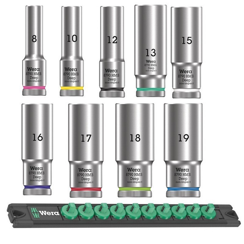 Wera 8790 HMB Deep 1 Zyklop 3/8" Mıknatıs Şeritli Lokma Seti 05005440001
