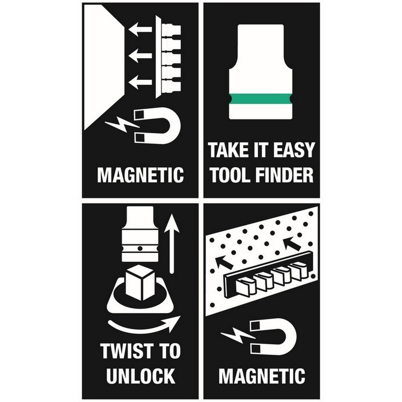 Wera 8790 HMB Deep 1 Zyklop 3/8" Mıknatıs Şeritli Lokma Seti 05005440001