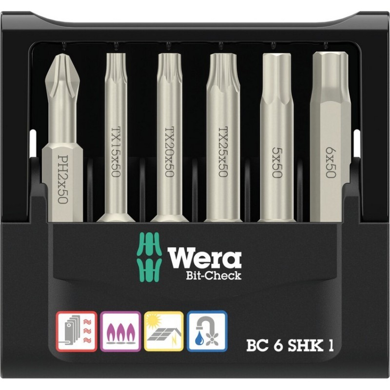Wera Bit-Check 6 SHK 1 SB Yıldız HexPlus Torx Bits Seti 05073631001