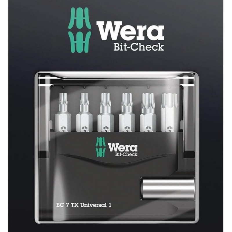 Wera Bit-Check 7 SB Universal 1 Torx Bits Seti 05073404001