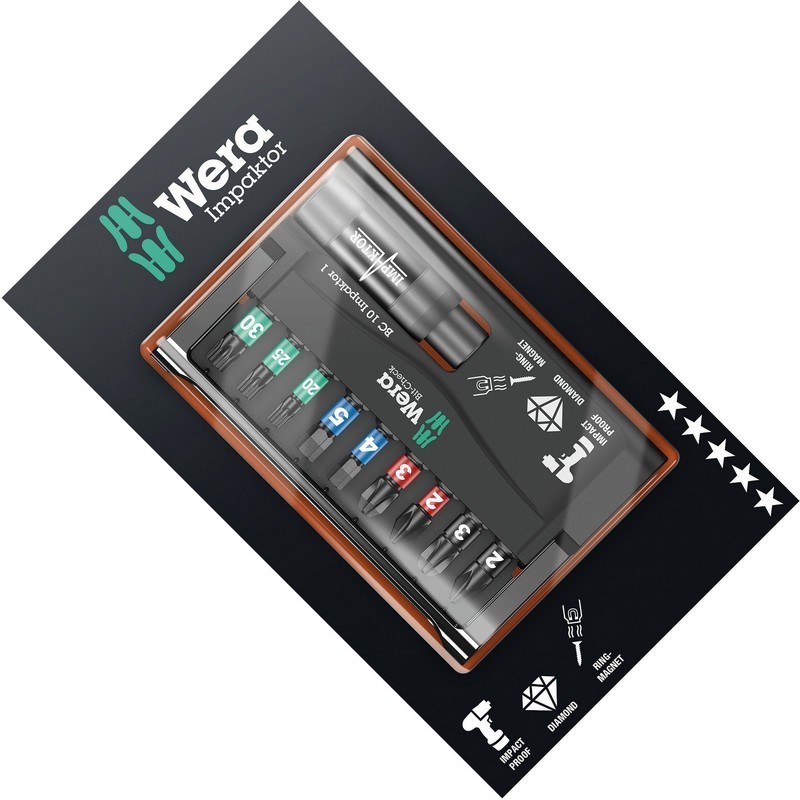 Wera Bit-Check 10 SB Impaktor 1 Bits Seti 05073980001