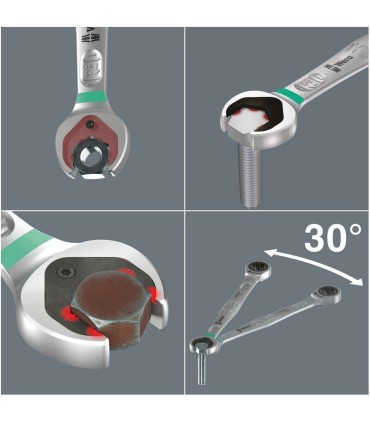 Wera 9631 Manyetik Şeritli Joker 6000 Açık Ağız Cırcırlı Kombine Anahtar Seti 2 5P 05020015001