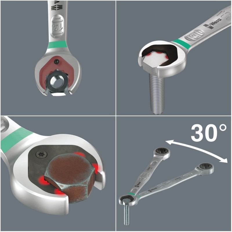 Wera 9631 Manyetik Şeritli Joker 6000 Açık Ağız Cırcırlı Kombine Anahtar Seti 2 5P 05020015001