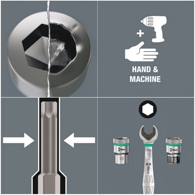 Wera 8740 C HF 1/2" Zyklop Hex/Alyan Uçlu Lokma Bits Seti 6P 05004210001
