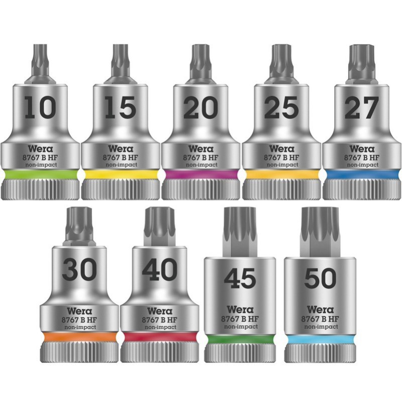 Wera 8767 HMB Zyklop 3/8"  Belt3 Torx HF Lokma Bits Seti 05003972001