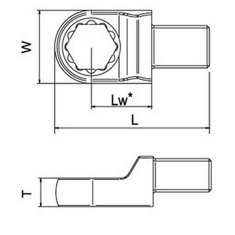 GAV 7421-17W 9x12mm Yıldız Geçmeli Tork Ucu 17mm