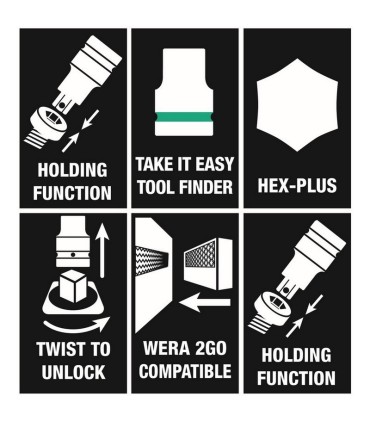 Wera 8740 C HF 1/2" Zyklop Hex/Alyan Uçlu Lokma Bits Seti 9P 05004201001