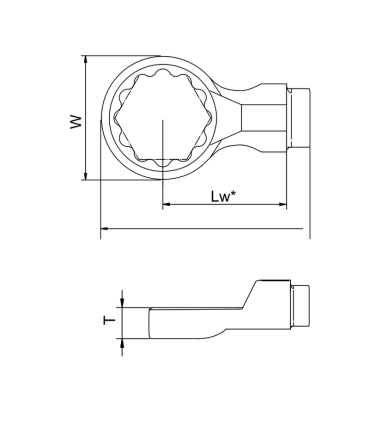 GAV 7425-19W 16mm Spigot Yıldız Geçmeli Tork Ucu 19mm
