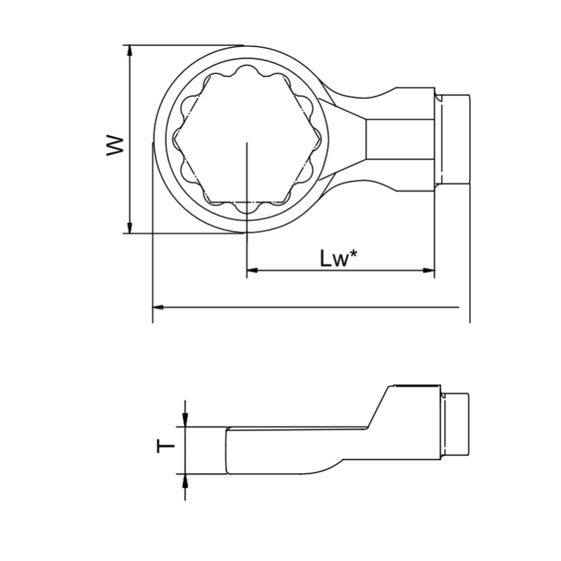 GAV 7426-41W 22mm Spigot Yıldız Geçmeli Tork Ucu 41mm