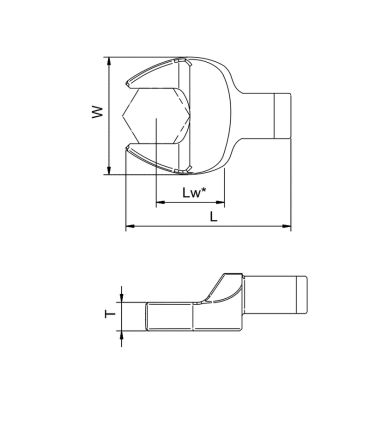 GAV 7415-24W 16mm Spigot Açık Ağız Geçmeli Tork Ucu 24mm