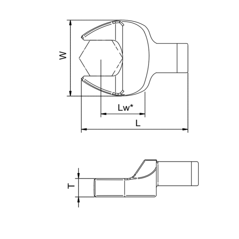 GAV 7416-30W 22mm Spigot Açık Ağız Geçmeli Tork Ucu 30mm