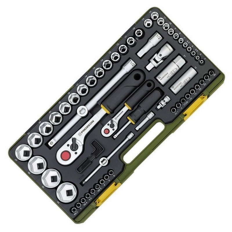 Proxxon Endüstriyel 23286 1/4"- 1/2" Cırcırlı Lokma Bits Takımı 65P