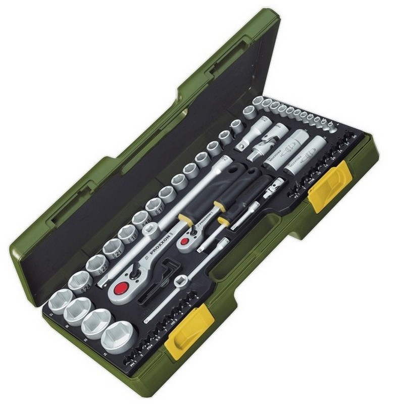 Proxxon Endüstriyel 23286 1/4"- 1/2" Cırcırlı Lokma Bits Takımı 65P