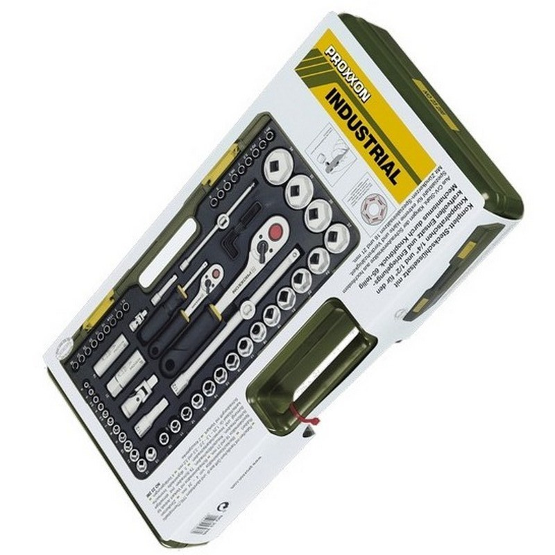 Proxxon Endüstriyel 23286 1/4"- 1/2" Cırcırlı Lokma Bits Takımı 65P