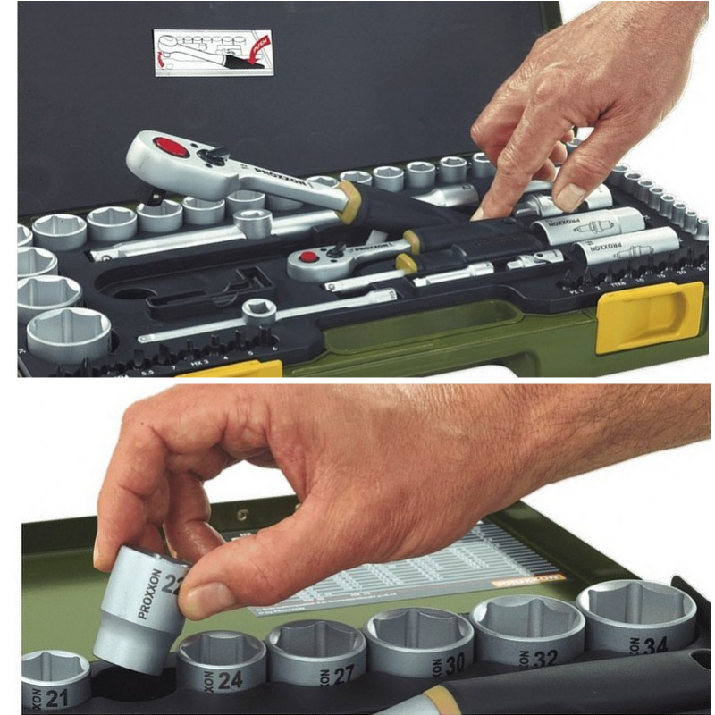 Proxxon Endüstriyel 23280 1/4" Corcır Lokma Bits Takımı 50P