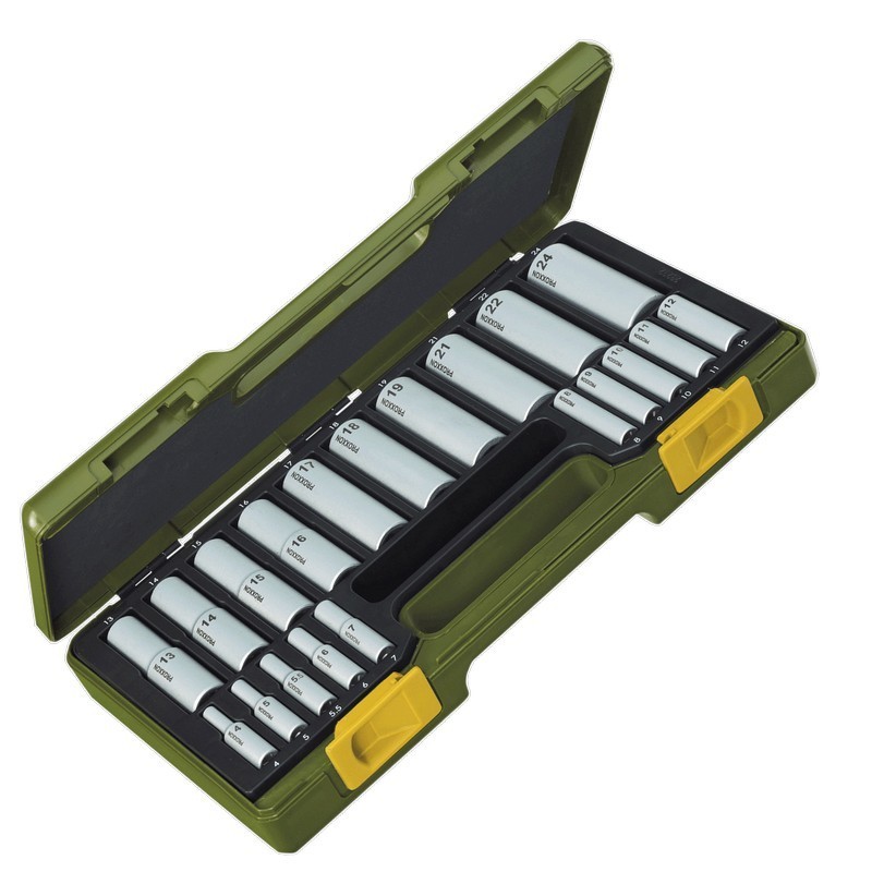 Proxxon Endüstriyel 23292 1/4"-1/2" Uzun Lokma Seti 20P