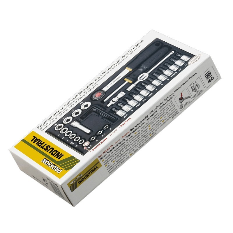 Proxxon Endüstriyel 23080 1/4" Cırcır Lokma Bits Takımı 36P