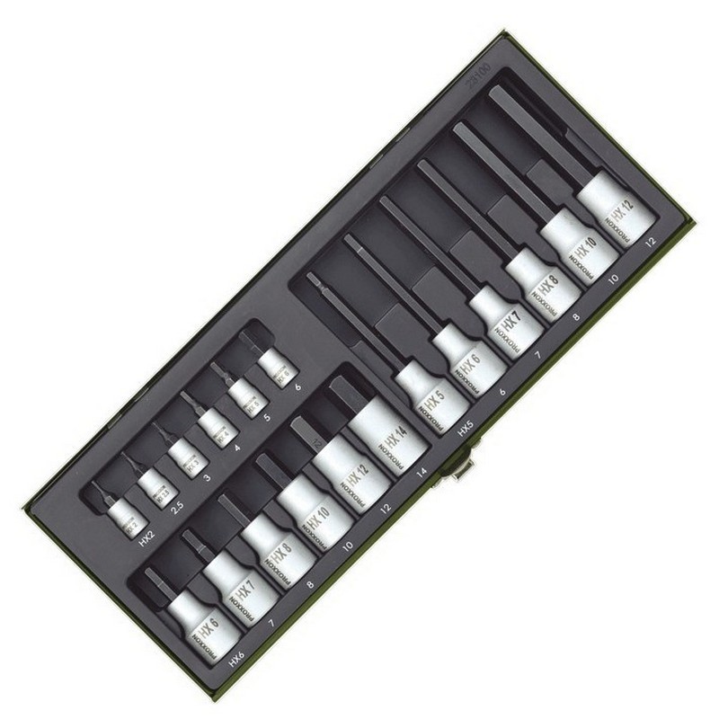 Proxxon Endüstriyel 23100 1/2"-1/4 Hex/Alyan Lokma Bits Takımı 18P