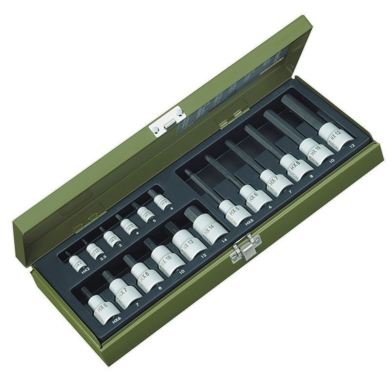 Proxxon Endüstriyel 23100 1/2"-1/4 Hex/Alyan Lokma Bits Takımı 18P