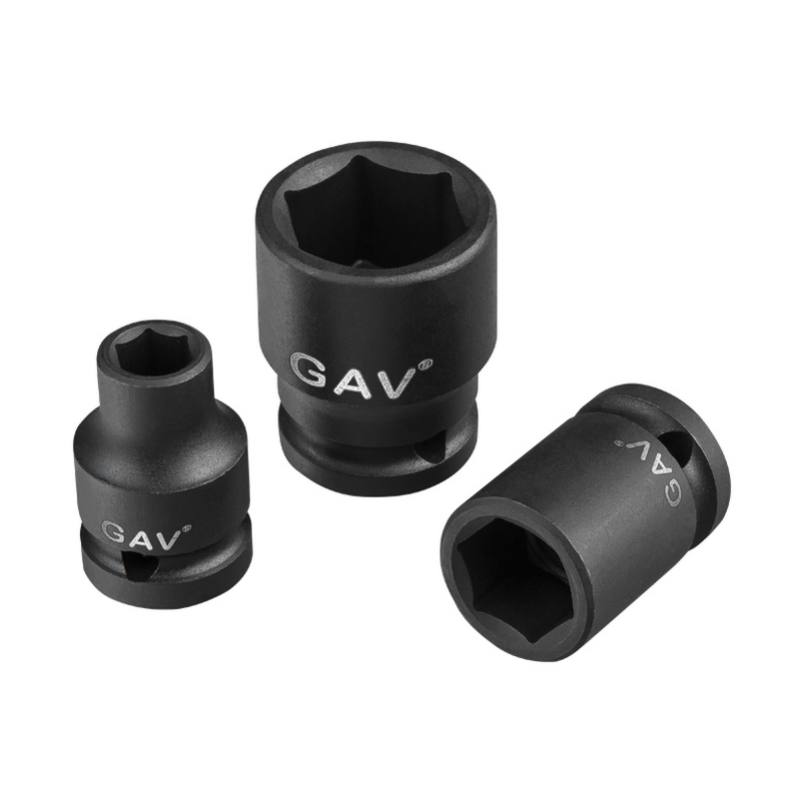 GAV 43512 3/8" Kısa Havalı Lokma Ağır İş Altıköşe 12mm [H:30mm]