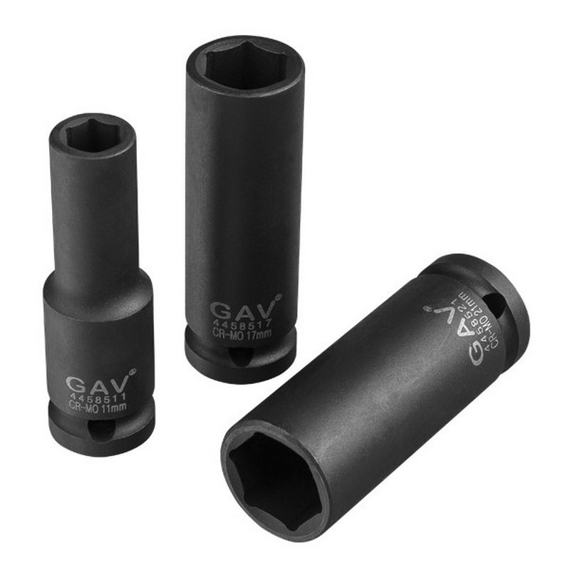 GAV 4356320 3/8" Uzun Havalı Lokma Ağır İş Altıköşe 20mm [H:63mm]