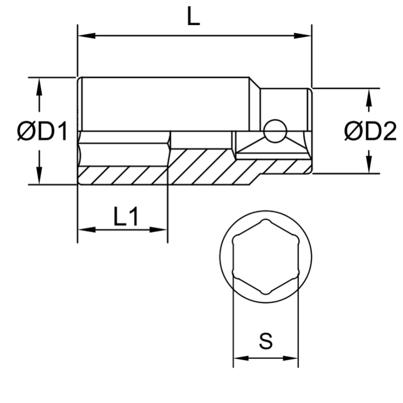 GAV 4665020 Ağır İş 3/4" Havalı Lokma Dişi Torx E20 110mm